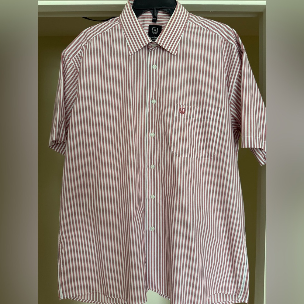 Classic Red and White Striped Men's Shirt